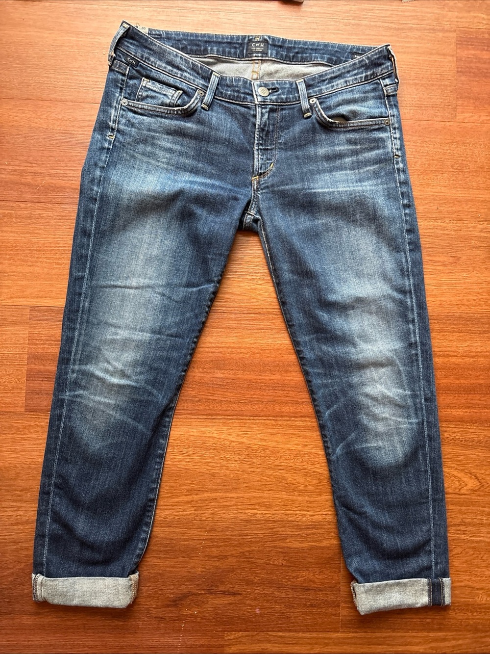 Citizens Of Humanity Racer Jeans Women’s 30 Low Rise Dark Wash Cropped Denim